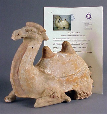 Lot 204 - Painted Pottery Model of a Recumbent Bactrian...