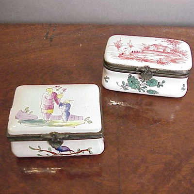 Lot 289A - Two French Faience Snuff Boxes