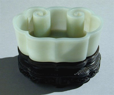 Lot 165 - Ruyi-Form Pale Green Jade Brushwasher 19th...