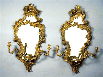 Lot 211 - Pair of George III Gilt-Wood Girandoles Each...
