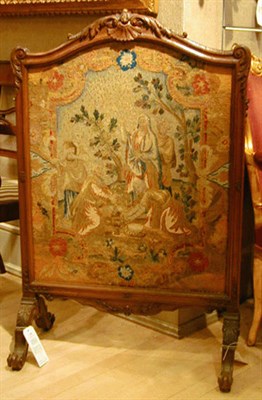 Lot 408 - Louis XVI Style Carved Walnut Fire Screen With...