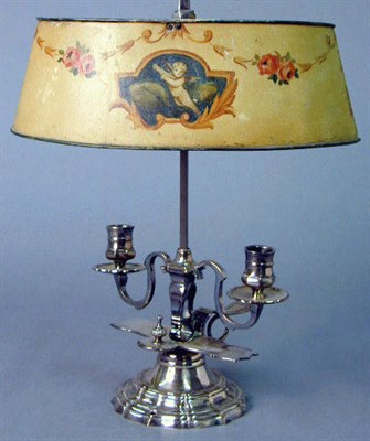 Lot 257 - Georgian Style Silver Plated Bouillotte Lamp