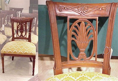 Lot 329 - Set of Six Neoclassical Style Fruitwood Side...