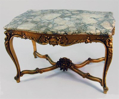 Lot 428 - Louis XV Style Gilt Carved Wood Center Table...
