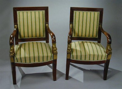 Lot 658 - Pair of Empire Parcel-Gilt and Mahogany...