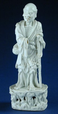 Lot 223 - Rare Dehua White Porcelain Figure of Li Tiekai,...