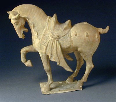 Lot 199 - Straw-Glazed and Painted Pottery Model of a...