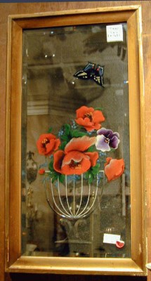 Lot 430A - Set of Four Framed Reverse Painted Glass Panels