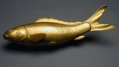 Lot 96 - Good Fundame Covered Box in the Form of a Fish...