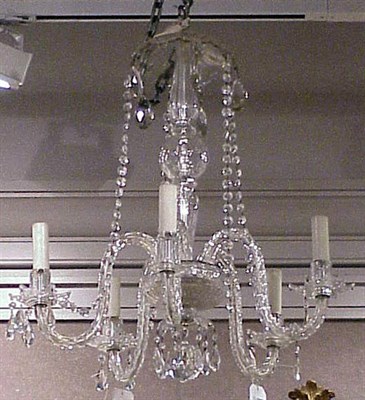 Lot 473 - Rococo Style Cut Glass Five-Light Chandelier