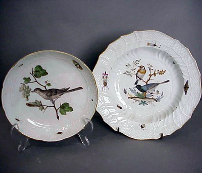 Lot 245 - Meissen Ornithological Plate and Soup Plate