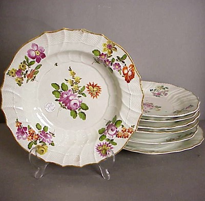 Lot 247 - Set of Five Vienna Porcelain Dinner Plates and...