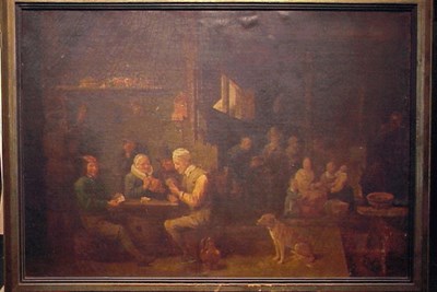 Lot 67C - Manner of David Teniers TAVERN INTERIOR Oil on...