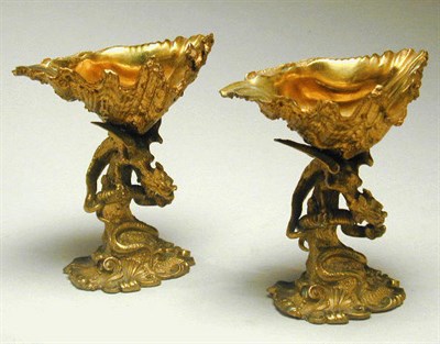 Lot 410 - Pair of Rococo Style Gilt-Bronze Tazzas