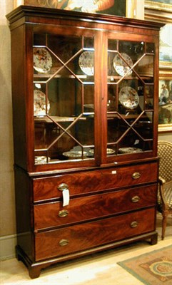 Lot 447 - George III Mahogany Bookcase on Cabinet