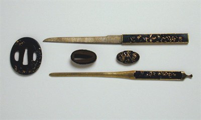 Lot 63 - Shakudo Nanako Mitokuromono and a Tsuba 19th...