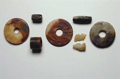 Lot 163 - Group of Eight Small Archaic and Later Jades...