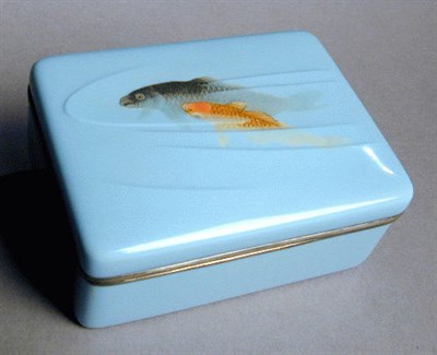 Lot 60 - Shaded Aqua-Ground Cloisonne Box Attributed to...
