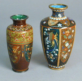 Lot 59 - Two Ando Type Goldstone-Highlighted Cloisonne...