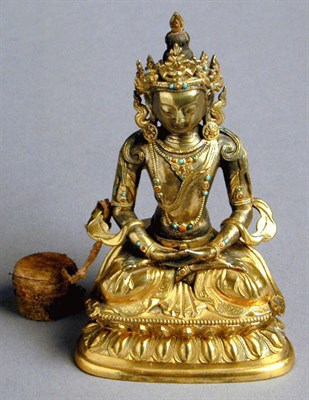 Lot 142 - Sino-Tibetan Gilt-Bronze Figure of the...