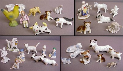 Lot 299 - Group of Porcelain and Metal Miniature Animals...