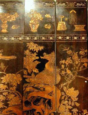 Lot 66 - Chinese Carved and Gilded Twelve-Fold Screen