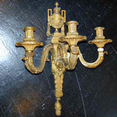Lot 145 - Louis XVI Style Gilt-Bronze Three-Light Sconce