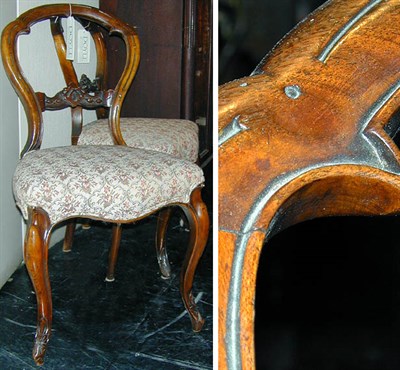 Lot 198 - Pair of Victorian Rosewood Balloon-Back Side...