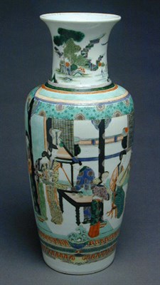 Lot 251 - Well-Painted Famille Verte Rouleau Vase 19th...
