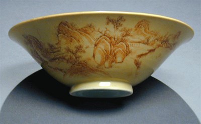 Lot 247 - Rare Painted Cafe-au-Lait Bowl Six-Character...