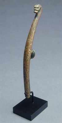 Lot 125 - Long Garment Hook with Gold-Inlaid Zoomorphic...