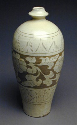 Lot 208 - Good, Carved, White-Glazed Sgraffiato Meiping...