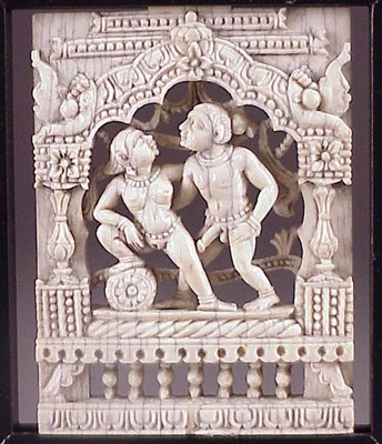 Lot 14 - Carved Ivory Erotic Panel Circa 1900 Depicting...