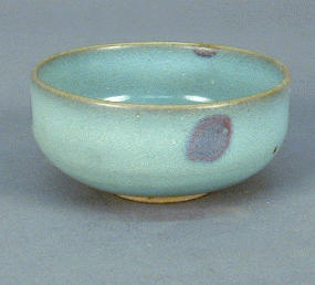 Lot 211 - Wide Junyao Tea Bowl with Three Purple...