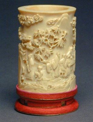 Lot 184 - Carved Ivory Bitong Qianlong Period Carved in...