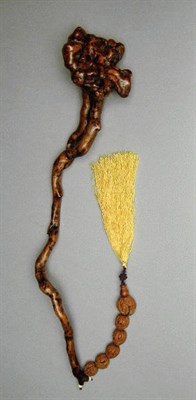 Lot 185 - Wood Ruyi Sceptre 19th Century With a tassel...