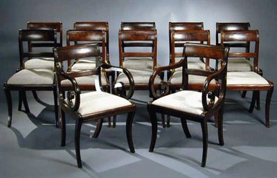 Lot 486 - Set of Twelve Regency Mahogany Dining Chairs...