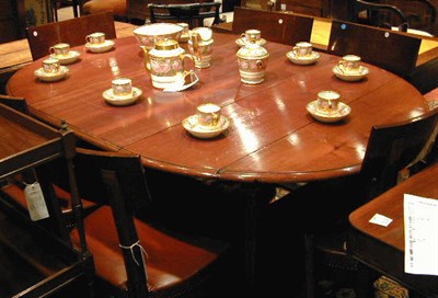 Lot 573 - Louis XVI Style Mahogany Drop-Leaf Extension...