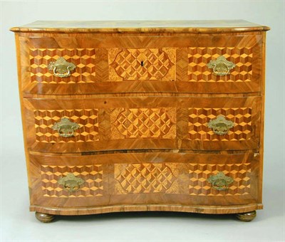 Lot 348 - German Baroque Inlaid Walnut and Fruitwood...