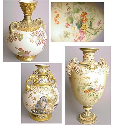 Lot 723 - Royal Worcester Gilt-Decorated Two-Handled...