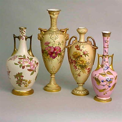 Lot 819 - Two Royal Worcester Gilt-Decorated Two-Handled...