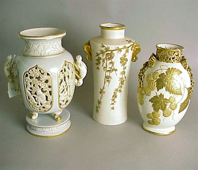Lot 848 - Group of Four Royal Worcester Gilt-Decorated...