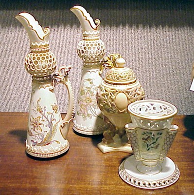 Lot 816 - Group of Four Royal Worcester Gilt-Decorated...