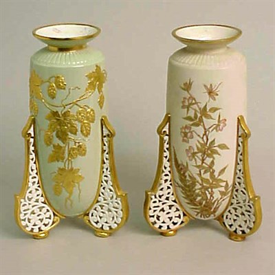 Lot 815 - Group of Three Grainger Gilt-Decorated...