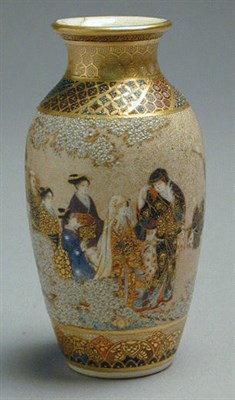 Lot 45 - Miniature Satsuma Vase Meiji Period, sealed...
