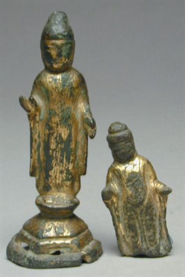 Lot 40 - Gilt-Bronze Figure of Buddha and a Part Figure...
