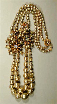 Lot 244 - Miriam Haskell Pearl Necklace Double strand of...