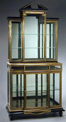 Lot 263 - Napoleon III Brass Inlaid and Ebonized Vitrine