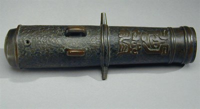 Lot 71 - Rare Bronze Hand Cannon Dated Ansei 6 (1859)...