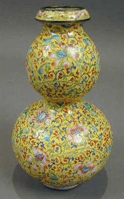 Lot 152 - Painted Enamel Double Gourd Vase...